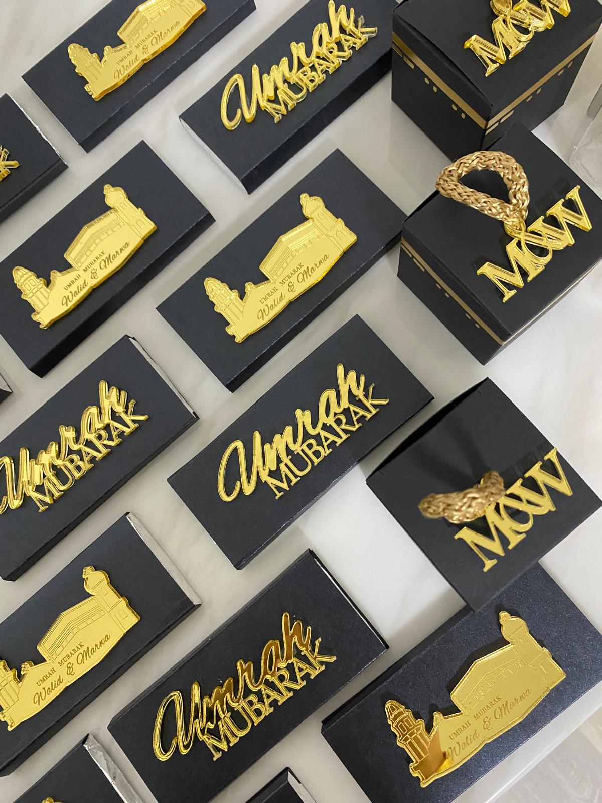 Kaaba Umrah Mubarak Acrylic tags