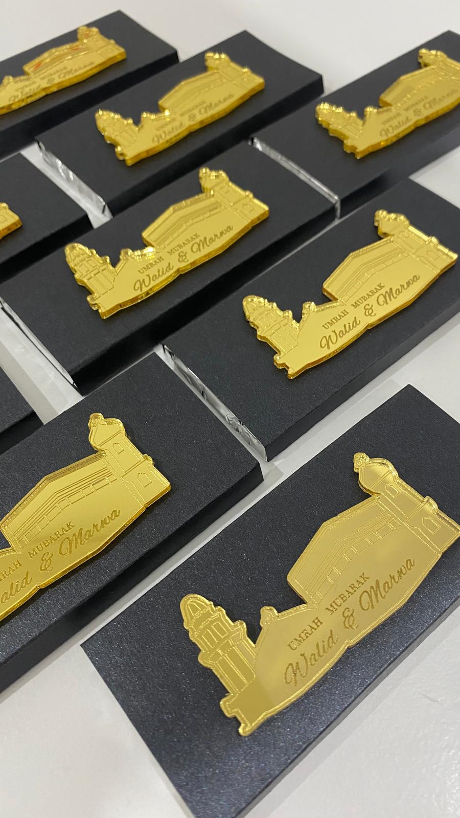 Kaaba Umrah Mubarak Acrylic tags